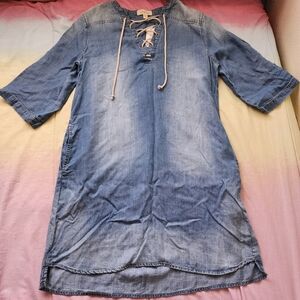 Cloth & Stone Blue Denim Chambray Shirt Dress w Pockets Size S (Open to offers~)